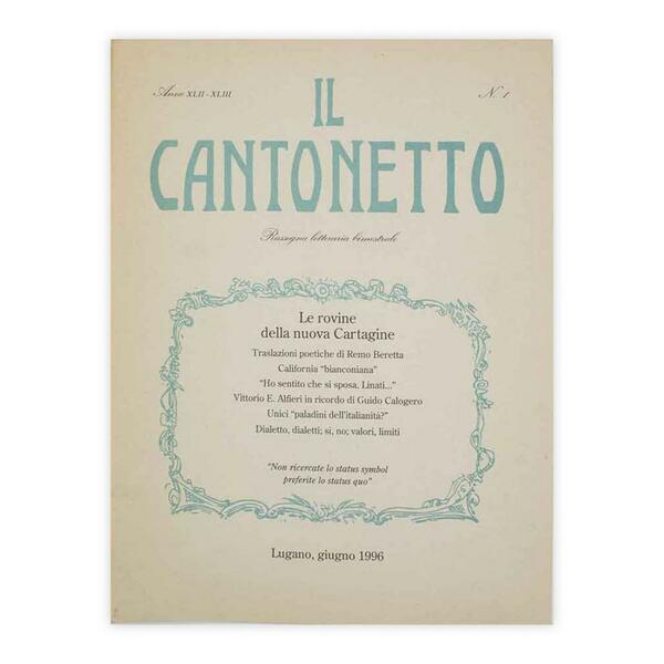 Il Cantonetto - Lugano, Giugno 1996 - Numero 1 Anno …