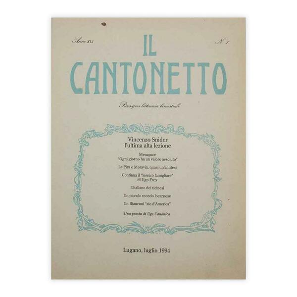 Il Cantonetto - Lugano, Luglio 1994 - Numero 1 Anno …