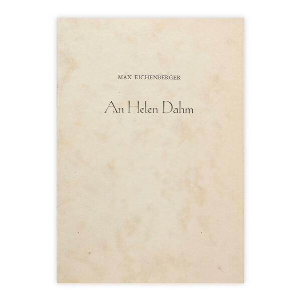 Max Eichenberger - An Helen Dahm - Autografato