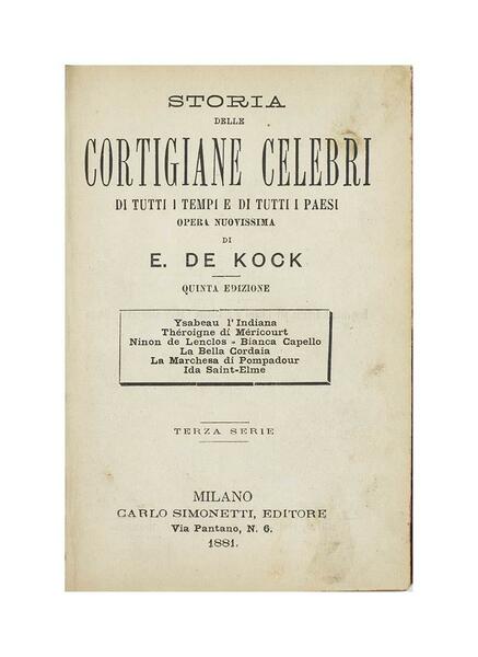 E.De Kock - Storia celle Cortigiane Celebri