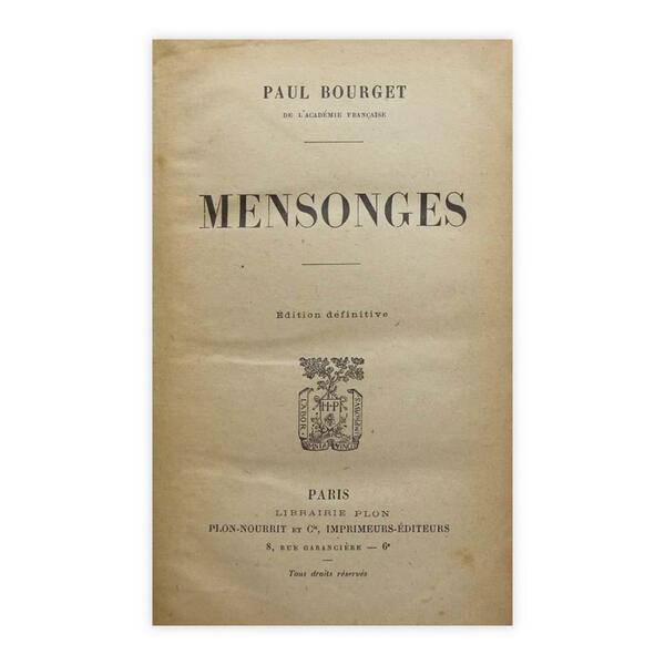 Paul Bourget - Mensonges
