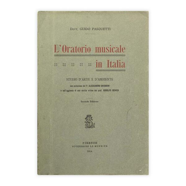 Dott. Guido Pasquetti - L'oratorio Musicale in Italia