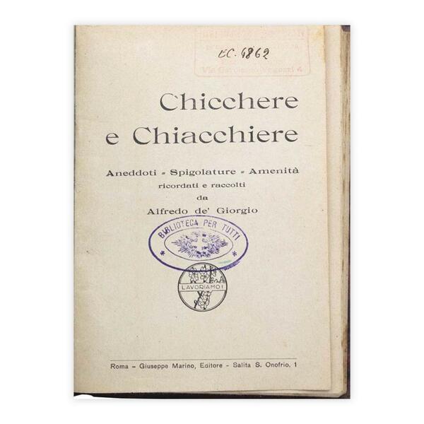 Alfredo de' Giorgio - Chicchiere e Chiacchiere