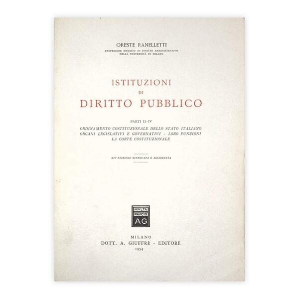 Oreste Ranelletti - Istituzioni di diritto pubblico - Parti II-IV