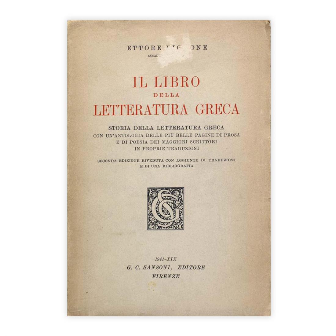 Ettore Bignone - Il libro della letteratura greca