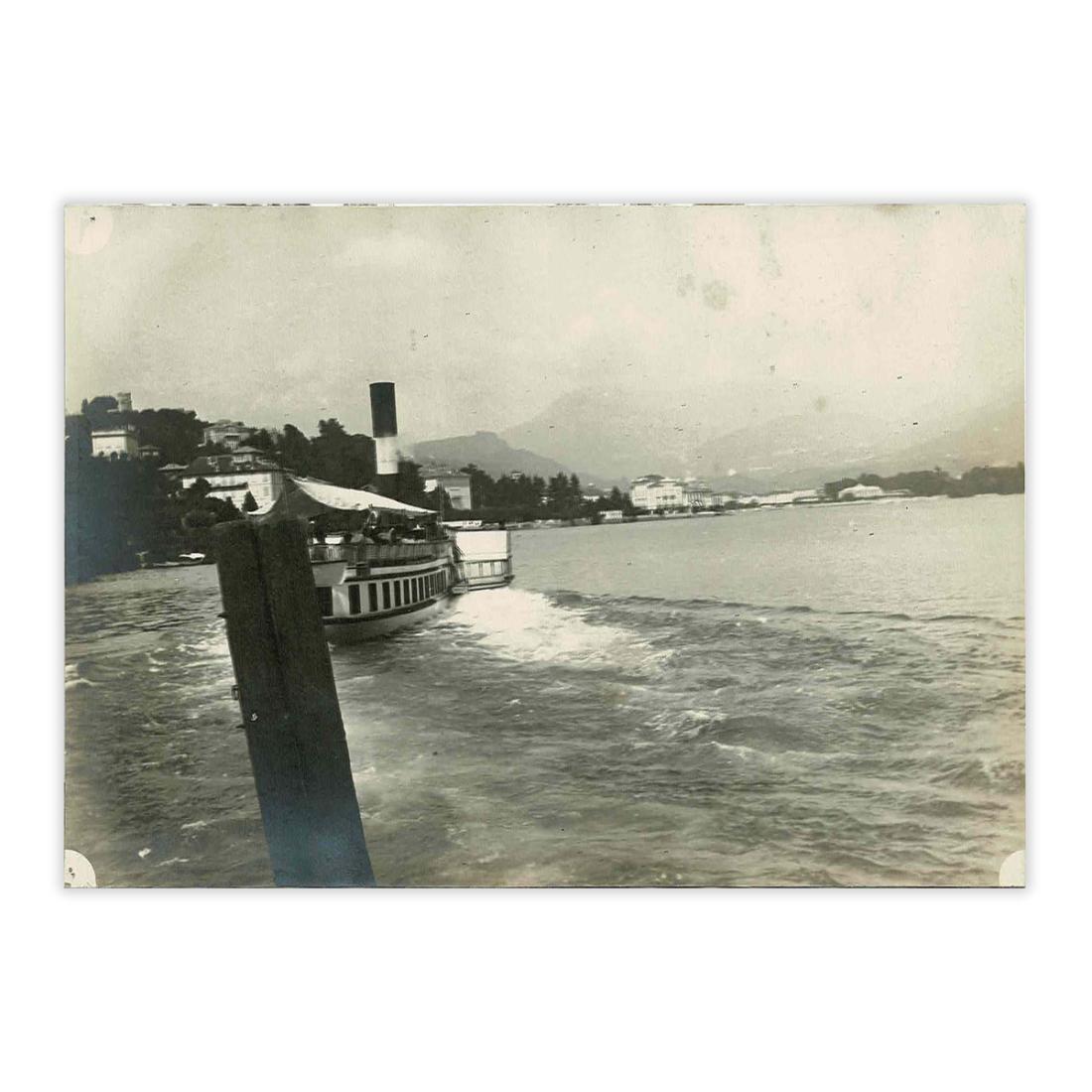 Fotografia originale - Battello e Lugano primi '900