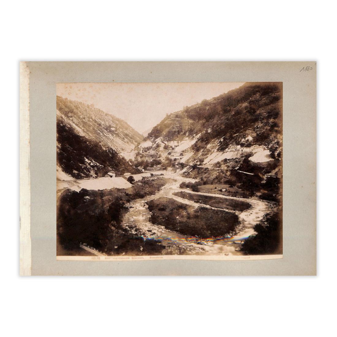 Fotografia originale - Ghottardbahn Giornico - Biaschina 1880