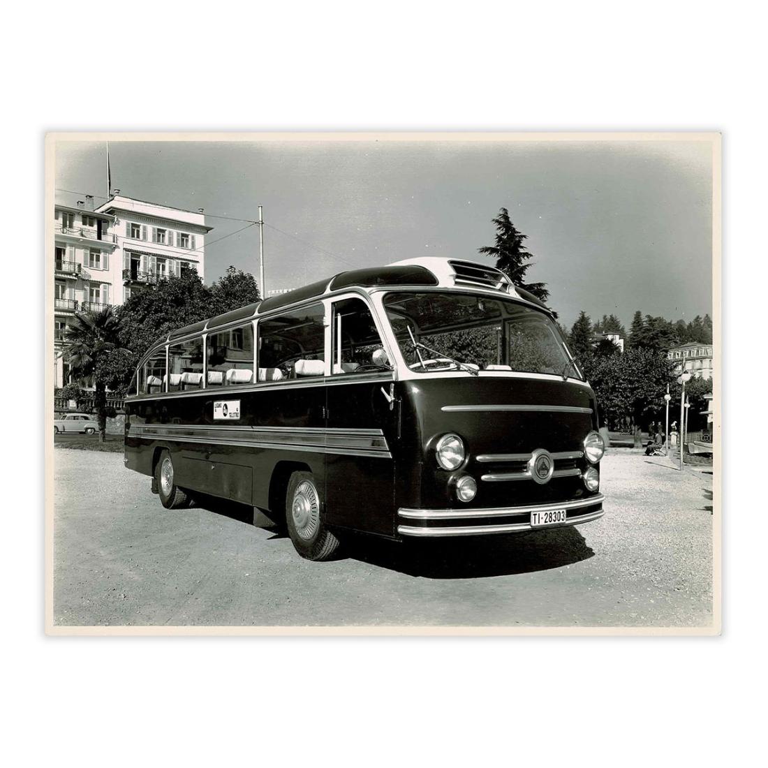 Fotografia originale - Lugano anni 50' Bus trasporto Hotel N.I.