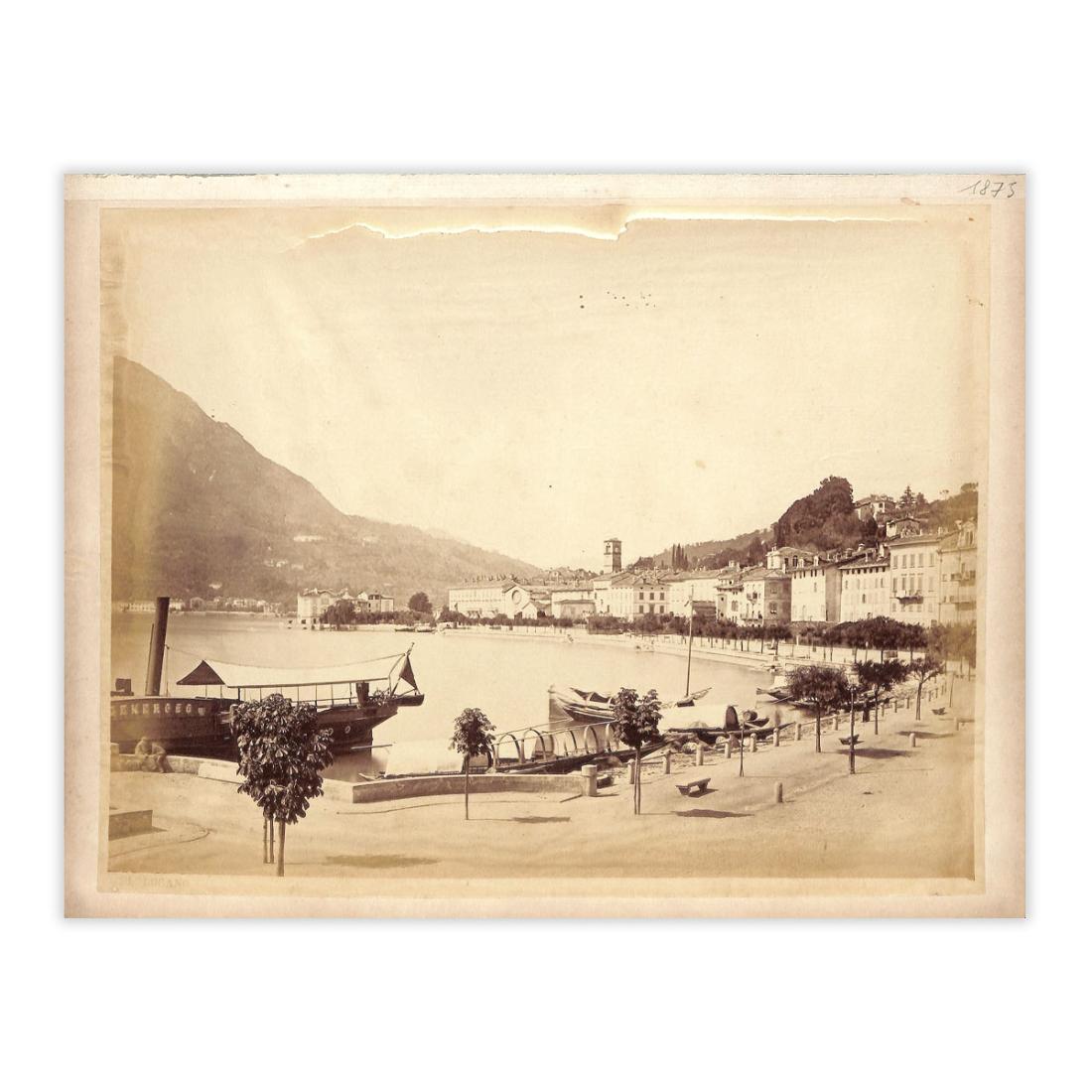 Fotografia originale - Lugano lungolago anno 1875