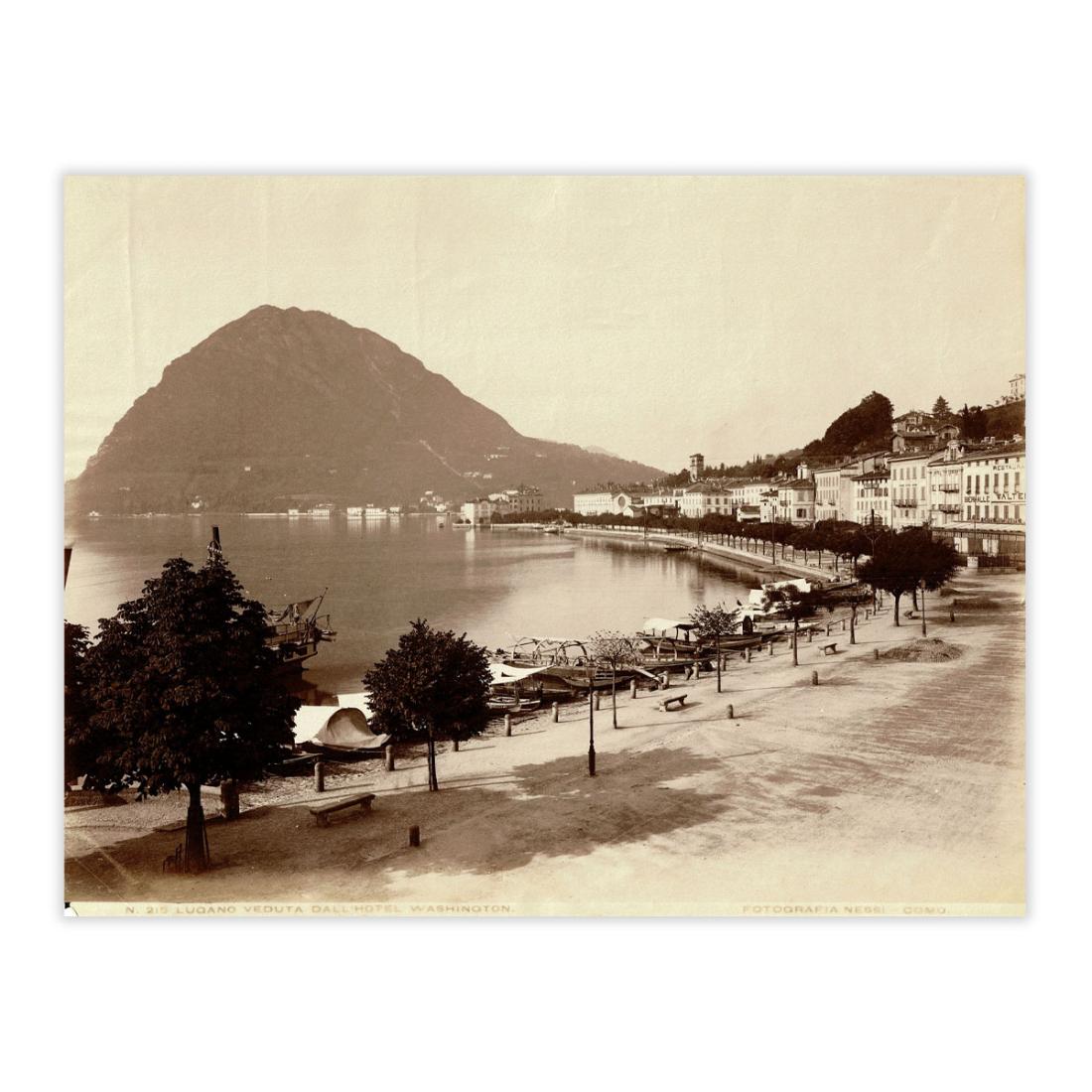 Fotografia originale - Lugano Lungolago anno 1880
