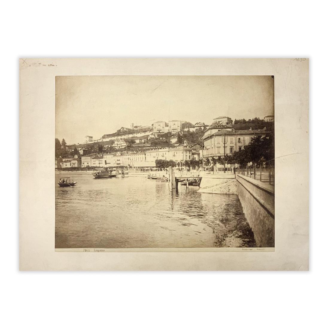 Fotografia originale - Lugano Lungolago anno 1890