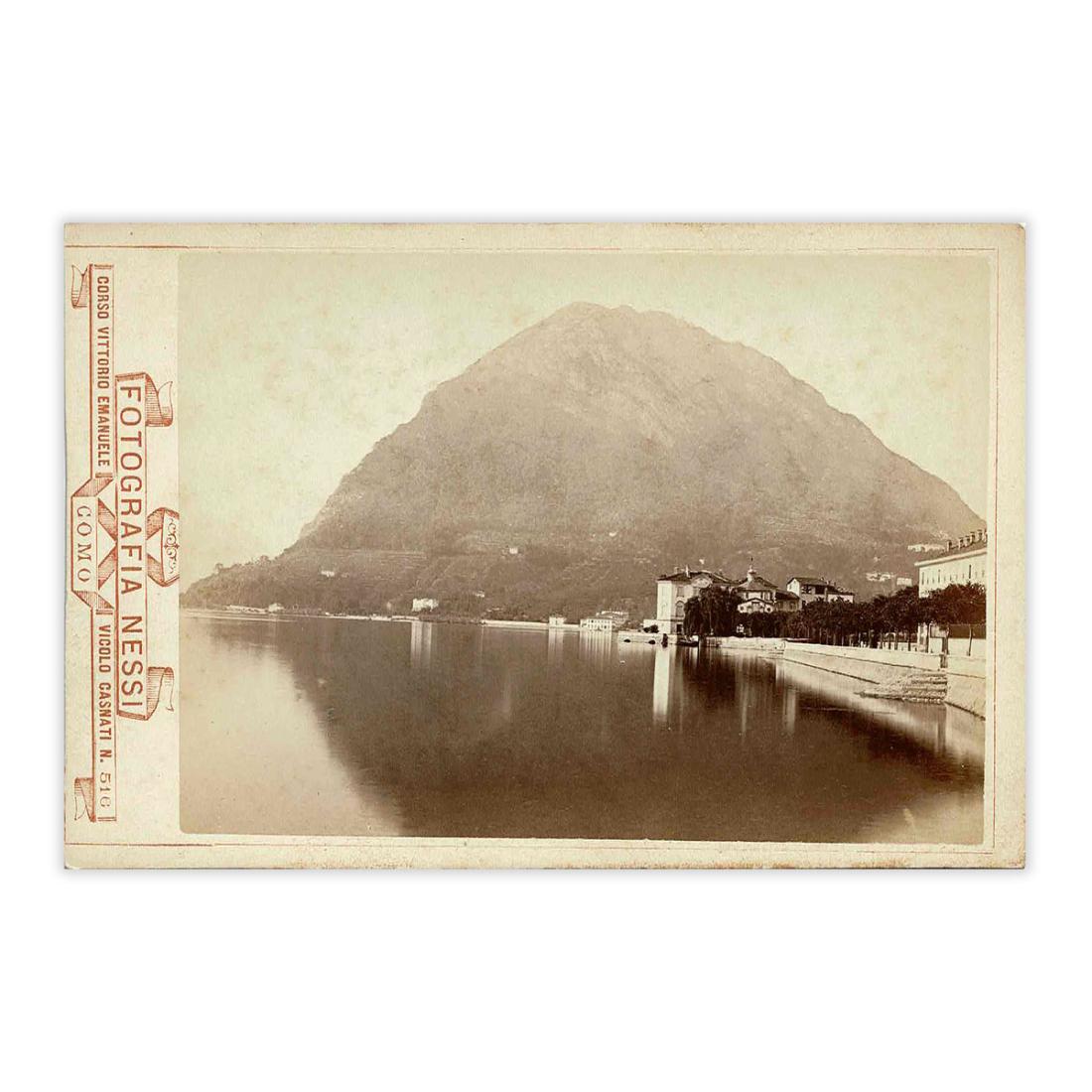 Fotografia originale - Lugano lungolago e S.Salvatore anno 1875