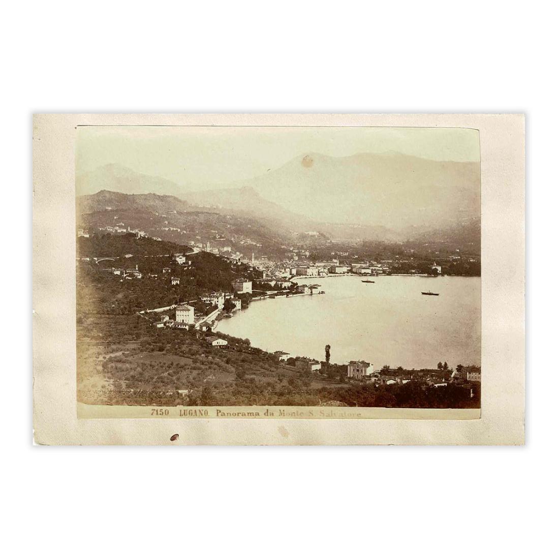 Fotografia originale - Lugano panorama da Monte S.Salvatore anno 1880