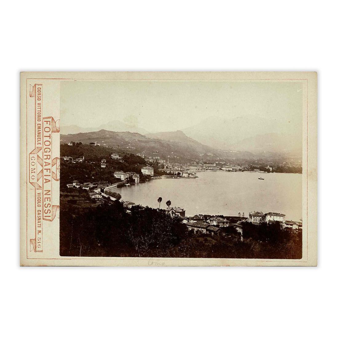 Fotografia originale - Lugano panorama da Paradiso anno 1875