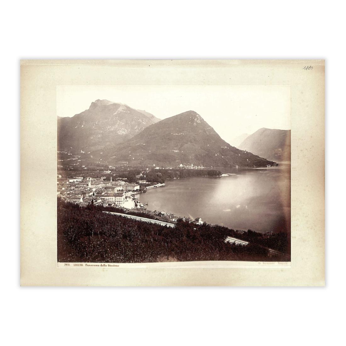 Fotografia originale - Lugano panorama dalla Stazione anno 1880