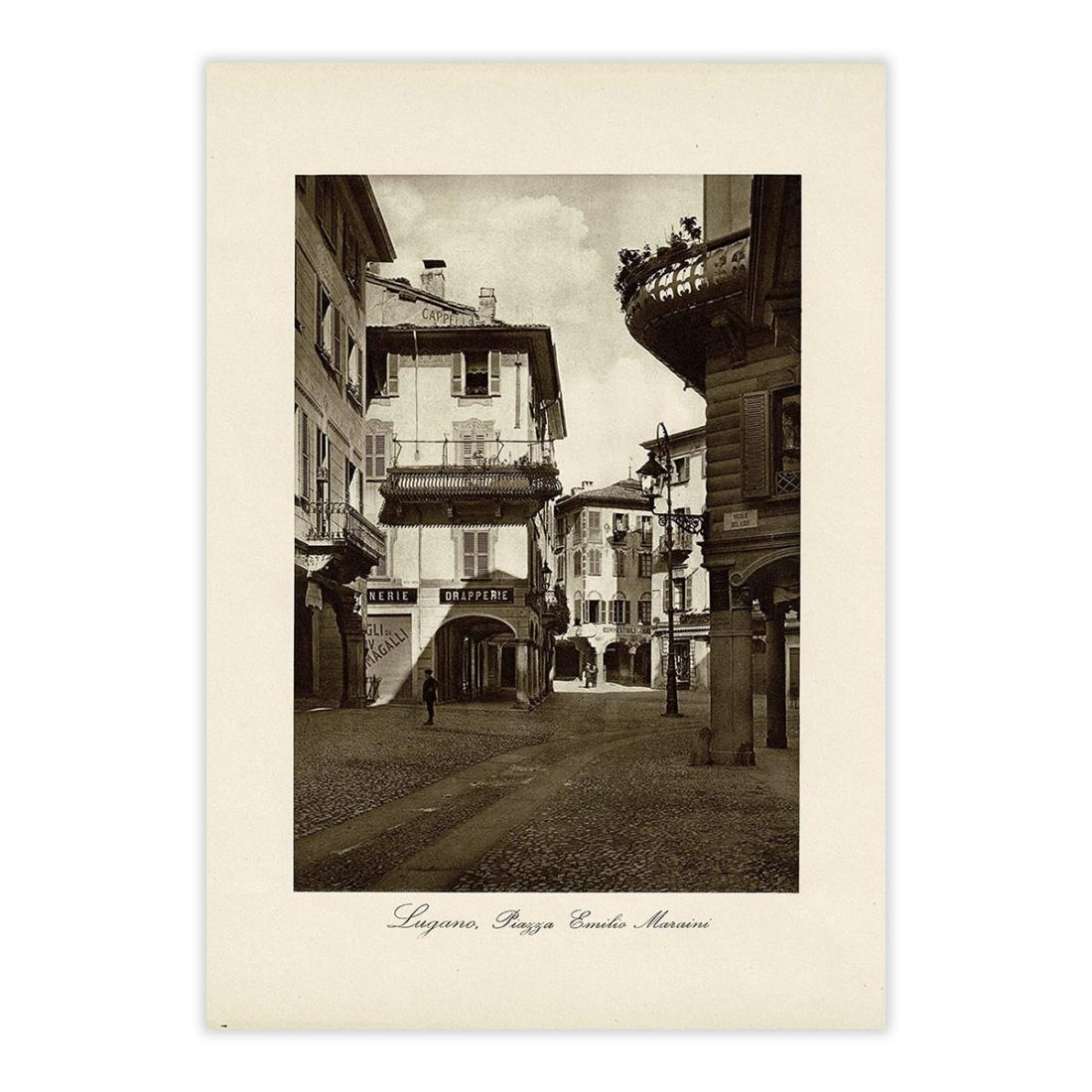 Fotografia originale - Lugano, Piazza Emilio Maraini - primi '900