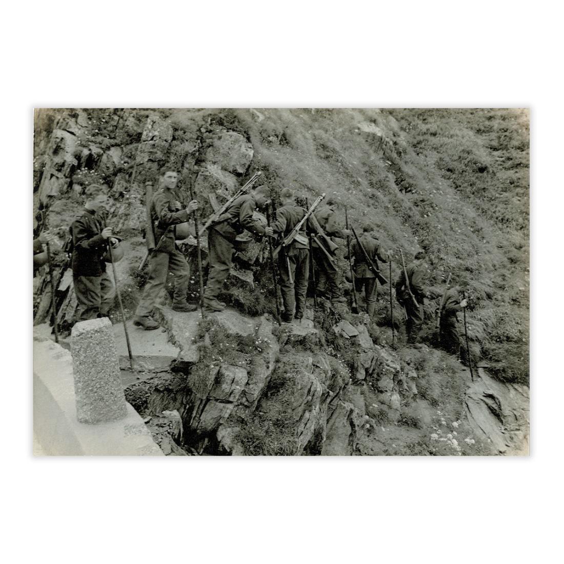Fotografia originale - Soldati sul San Gottardo primi '900