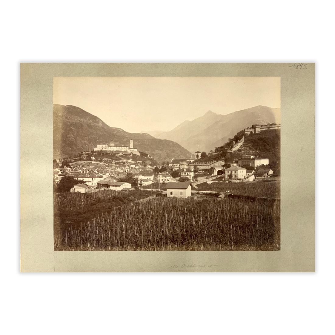 Fotografia originale - Veduta di Bellinzona anno 1895