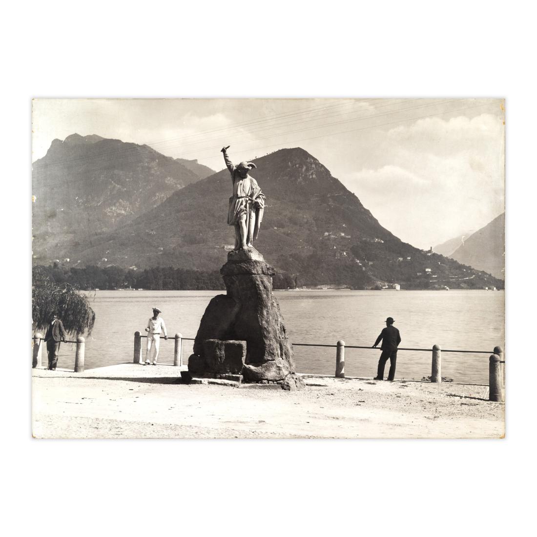 Fotografia originale “Alinari” Lugano lungolago fine ‘800