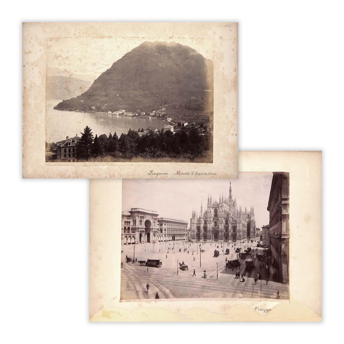 Fotografie originali - Lugano e Duomo di Milano anno 1875