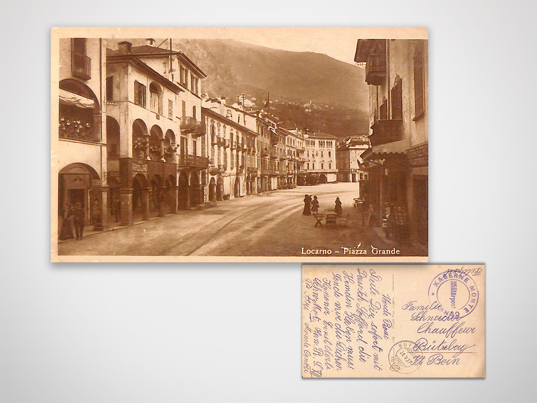 Locarno piazza Grande viaggiata 1927