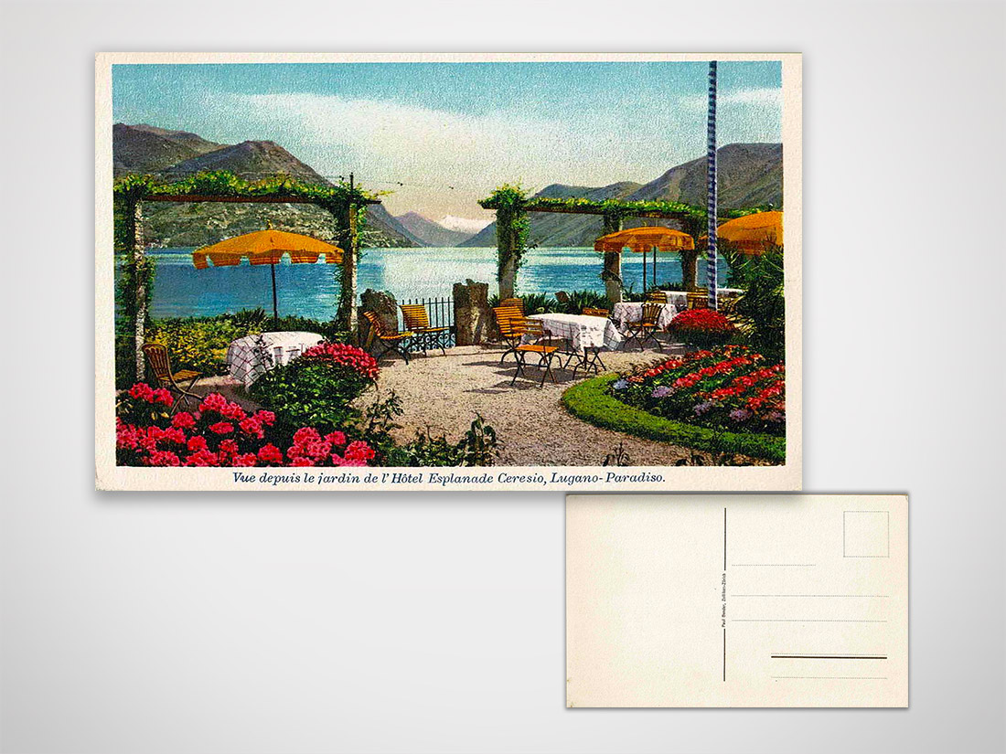 Lugano - Paradiso, Vista dal giardino Hotel Esplanade