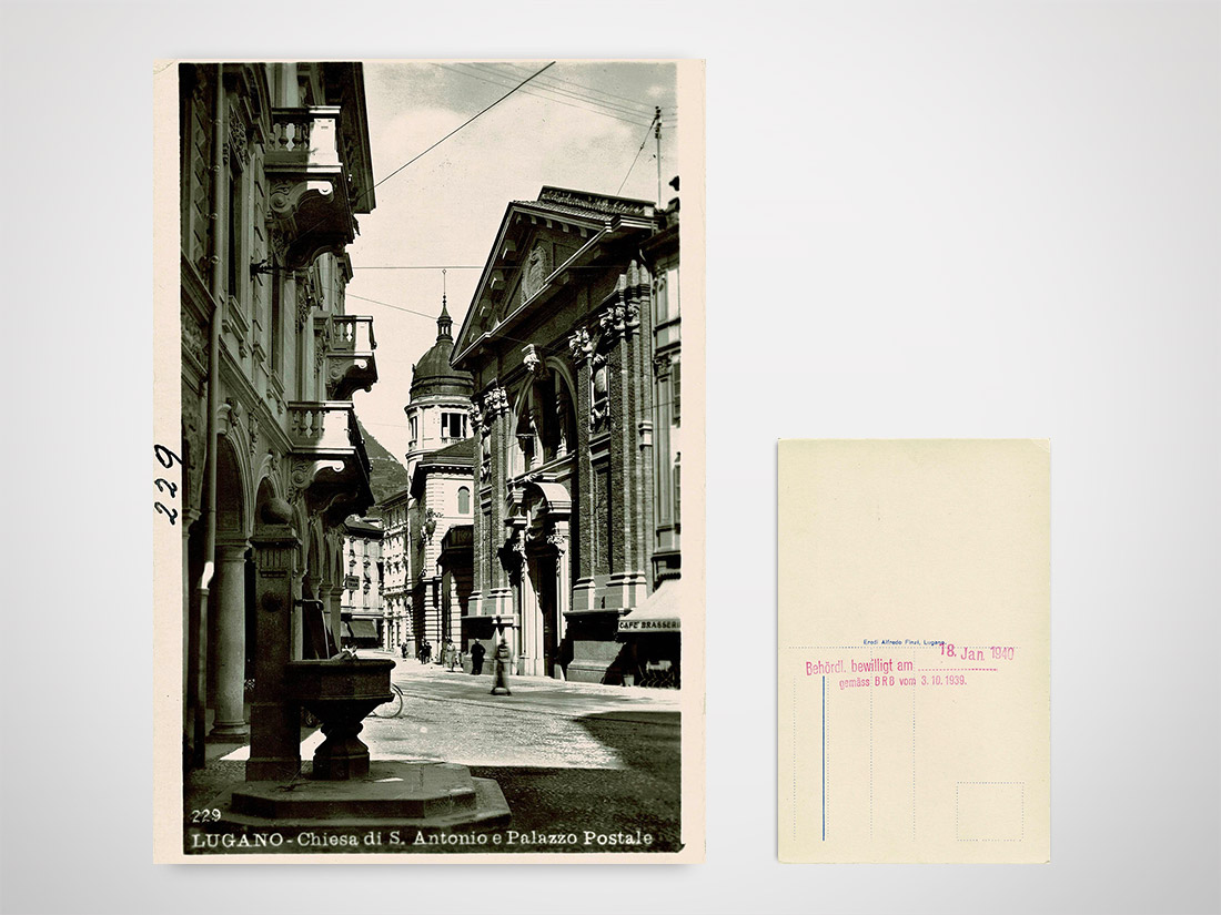 Lugano chiesa di S.Antonio e Palazzo Postale