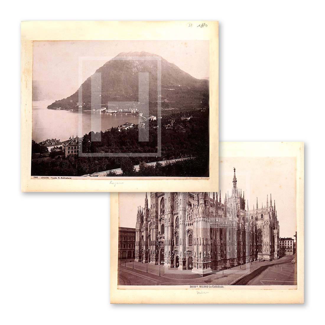 Lugano monte S.Salvatore e Duomo di Milano anno 1880