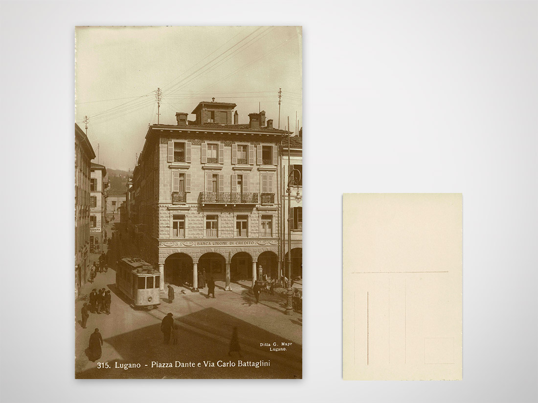 Lugano piazza Dante e via Carlo Battaglini