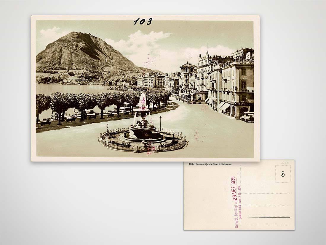 Lugano Quai e monte S.Salvatore 1939 c.a.