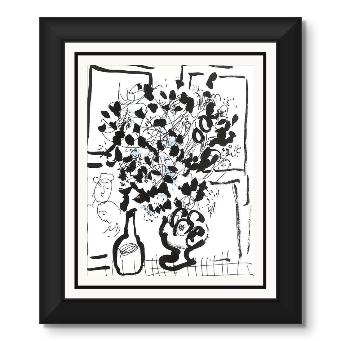 Marc Chagall - Le Bouquet noir et bleu, 1957