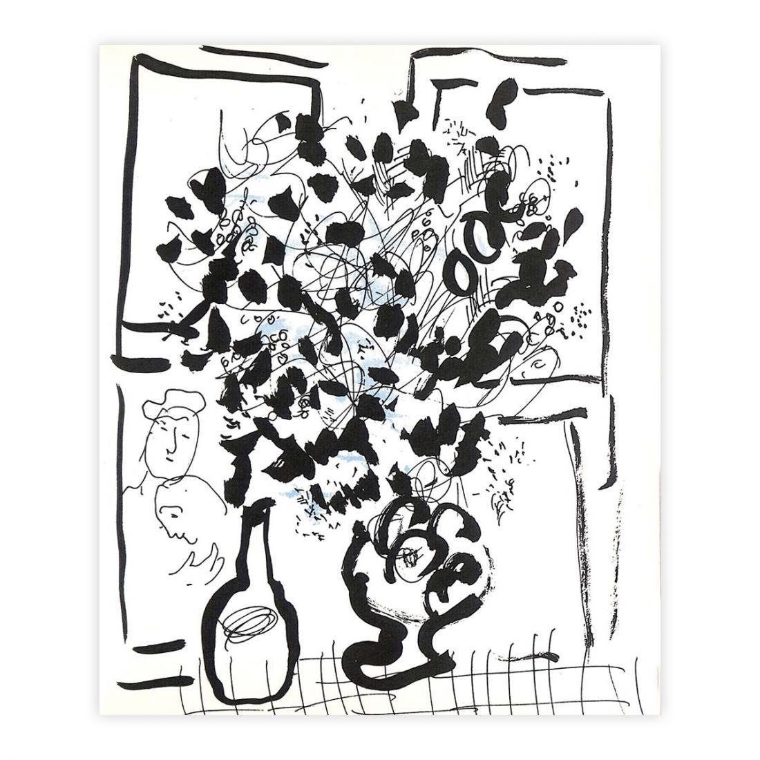 Marc Chagall - Le Bouquet noir et bleu 1957