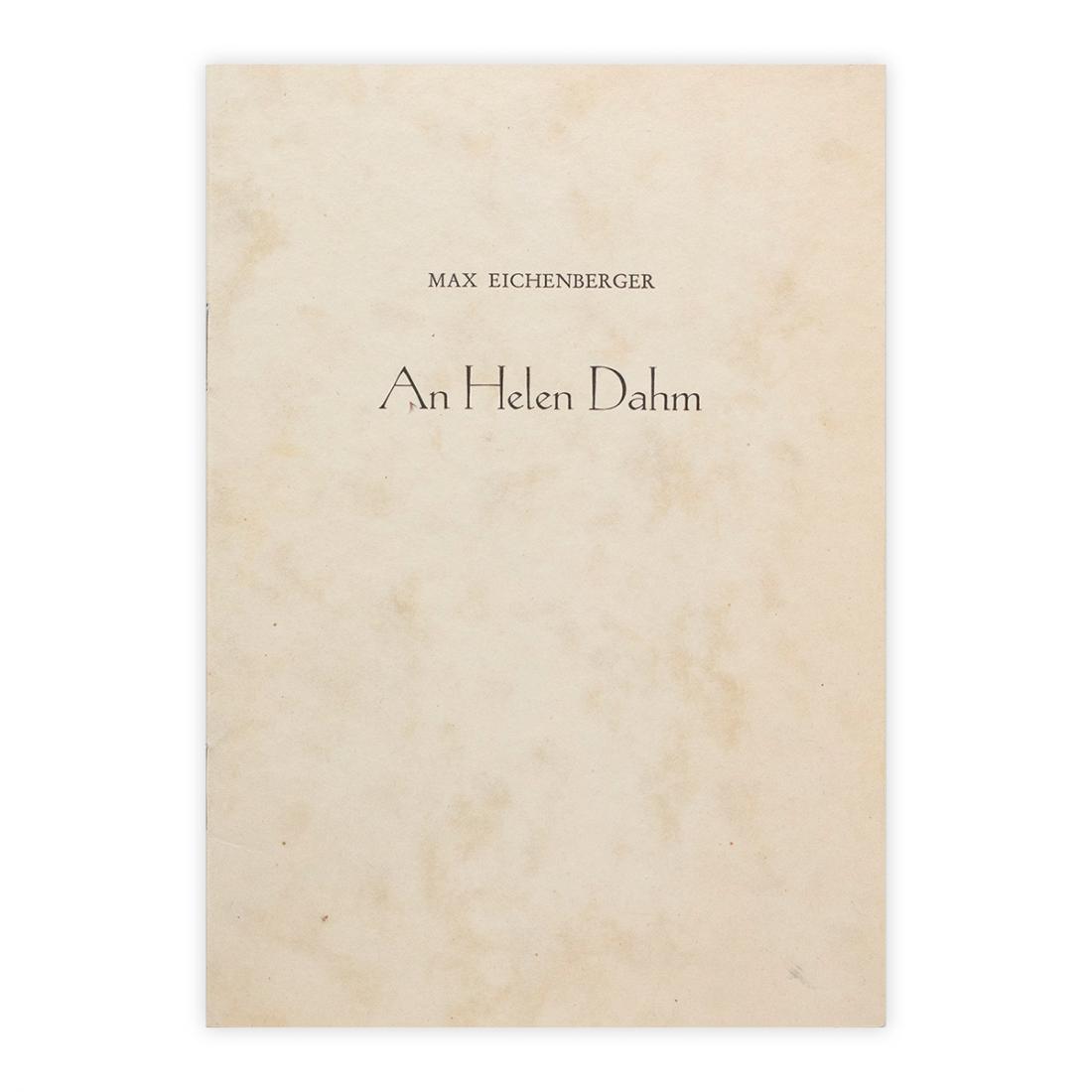 Max Eichenberger - An Helen Dahm - Autografato