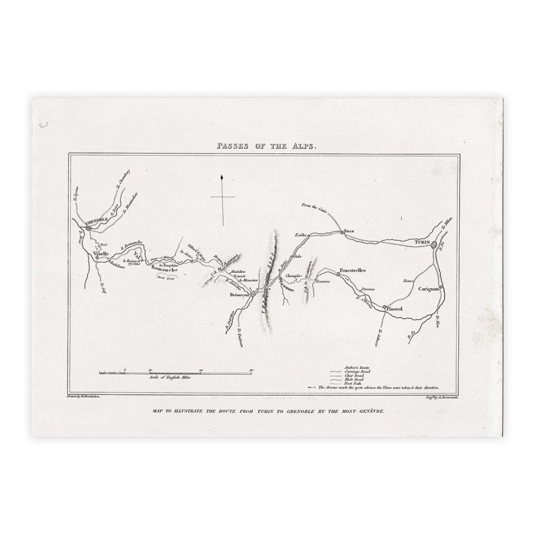 Passes of the Alps - map to illustrate the route …