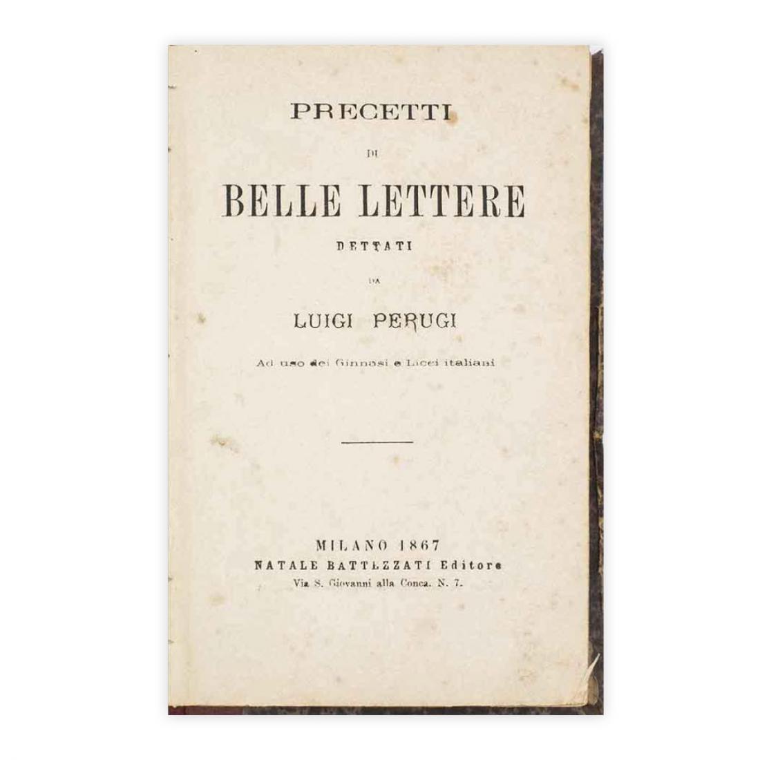 Precetti di belle lettere dettati da Luigi Perugi