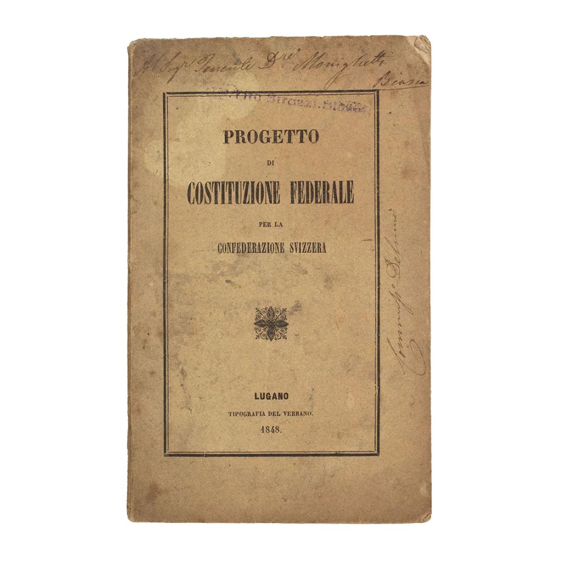 Progetto di Costituzione Federale per la Svizzera - 1848