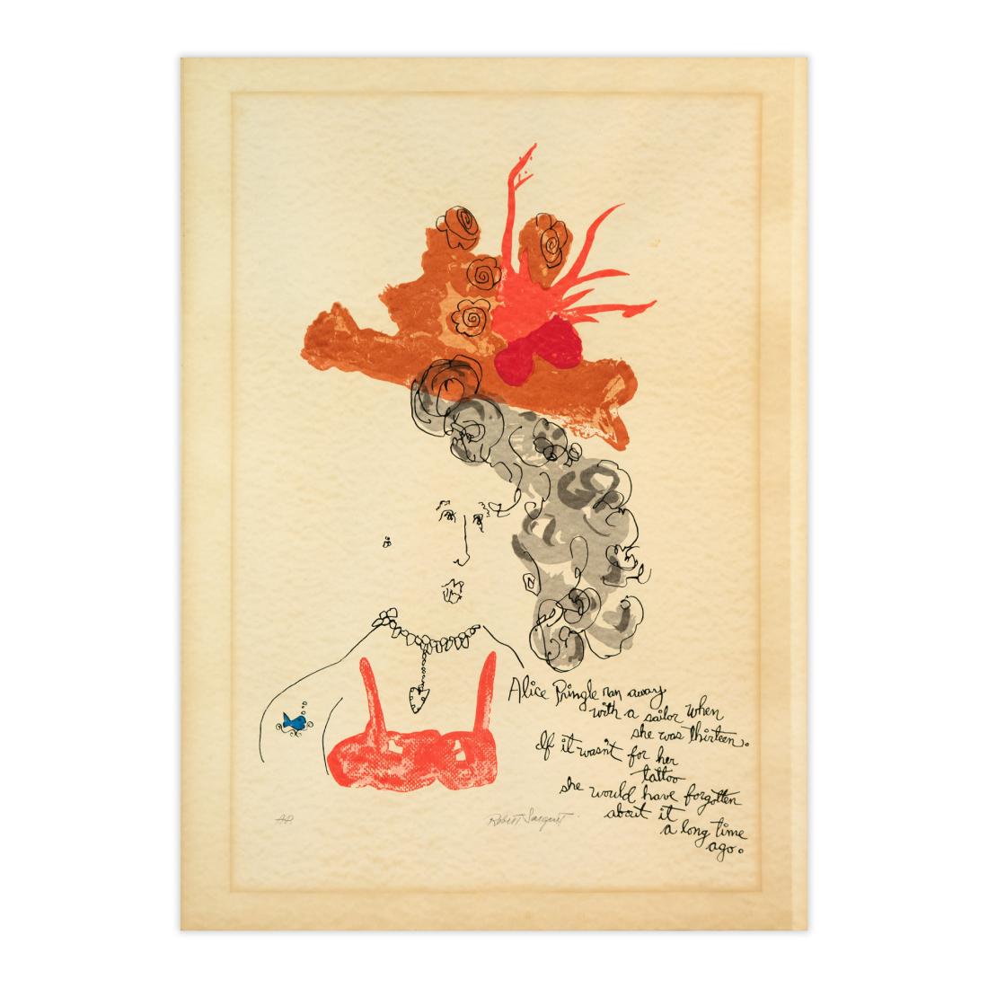 Robert Sargent - Litografia/Acquerello firmata A.P.