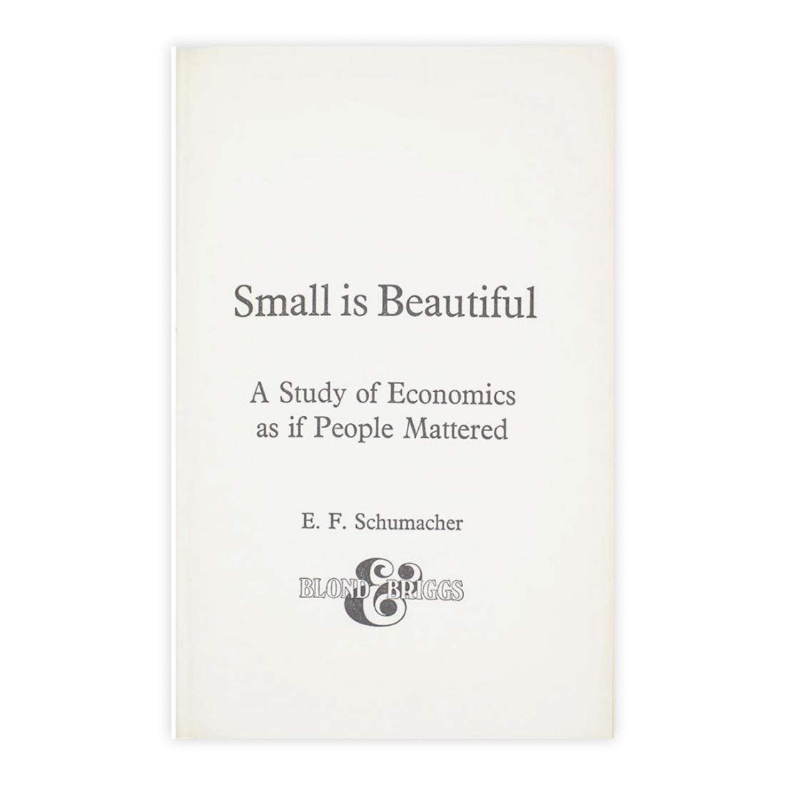 Small is Beautiful - a study of Economics as if …
