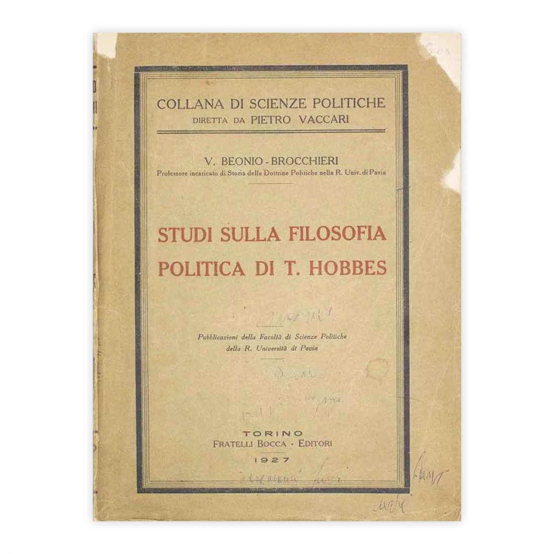 Studi sulla Filosofia politica di T. Hobbes