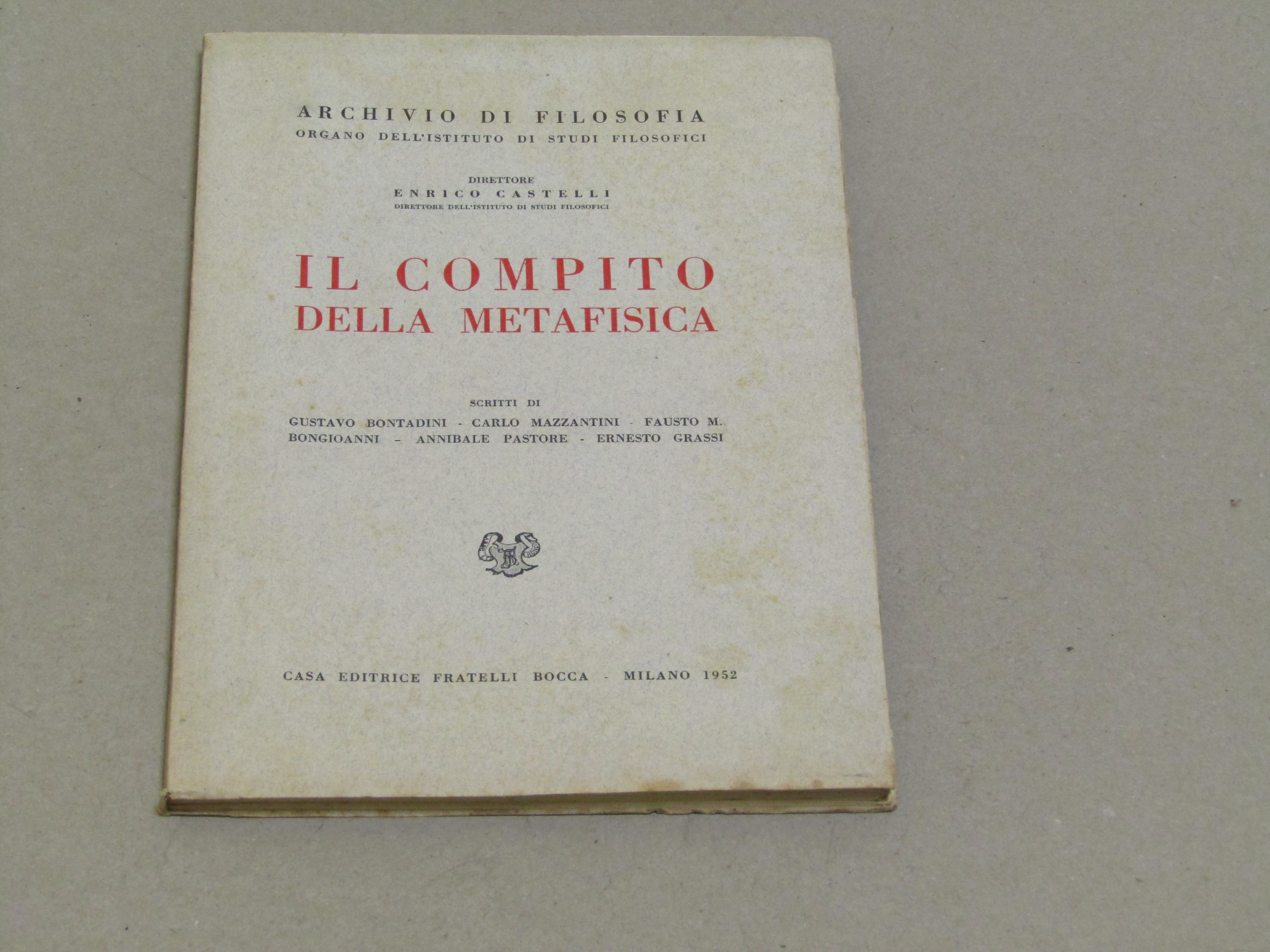 AA. VV. Il compito della metafisica