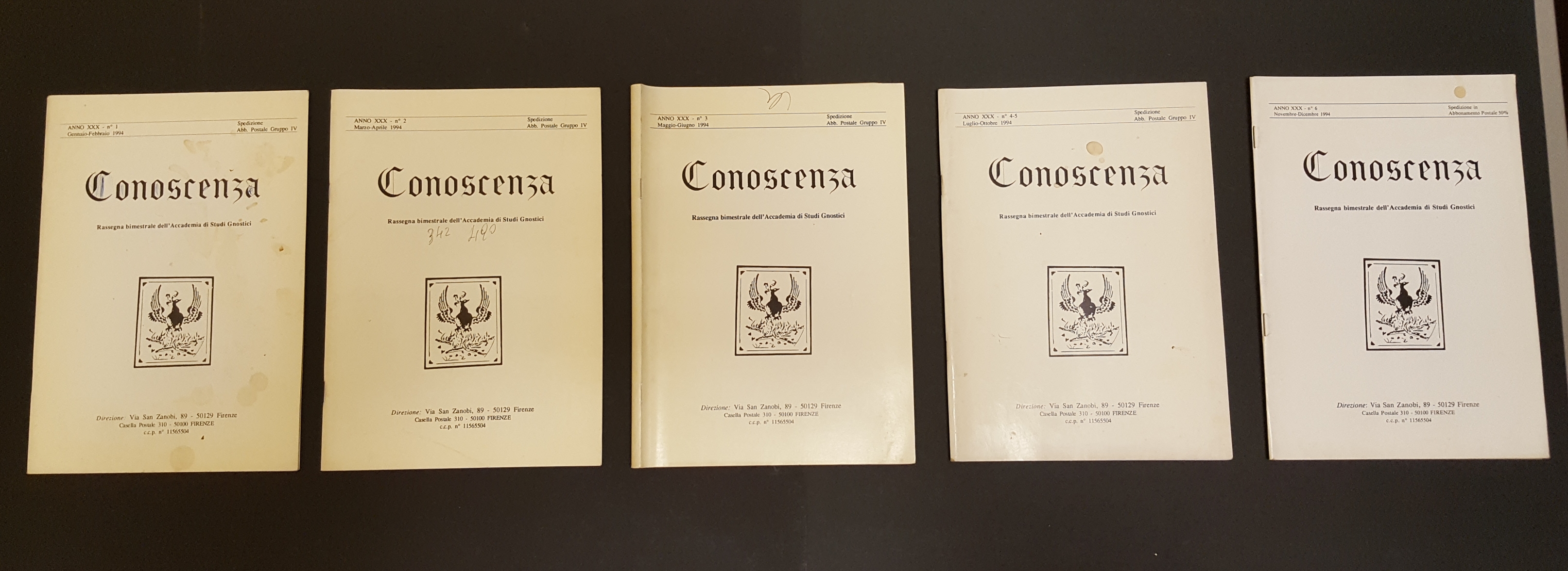 AA. VV. Rivista Conoscenza. Accademia di Studi Gnostici. 1994. n- …