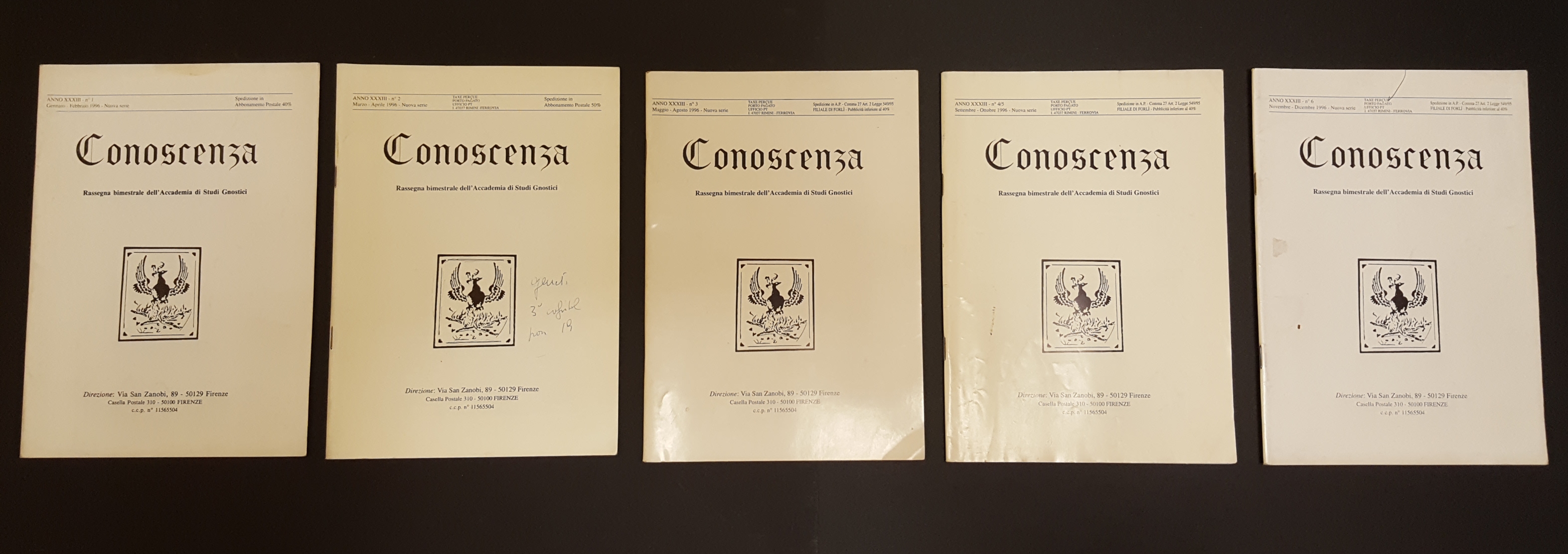 AA. VV. Rivista Conoscenza. Accademia di Studi Gnostici. 1996. n. …