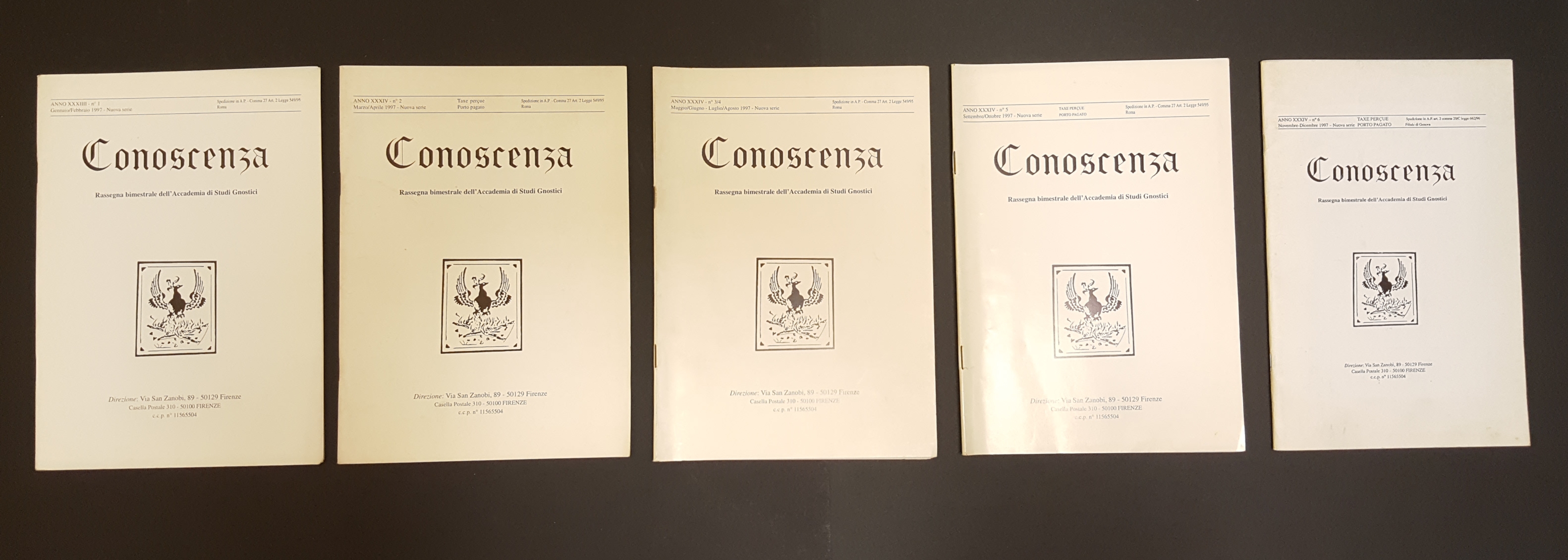 AA. VV. Rivista Conoscenza. Accademia di Studi Gnostici. 1997. n. …