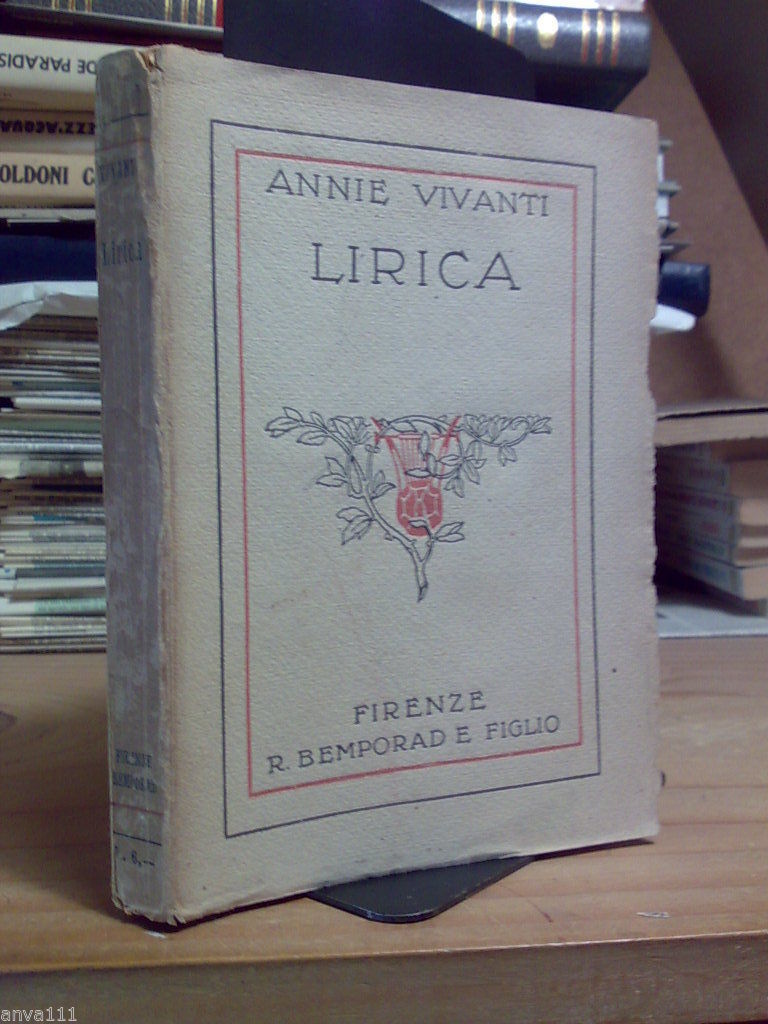 Annie Vivanti - LIRICA - 1921 - prefazione e saggio …