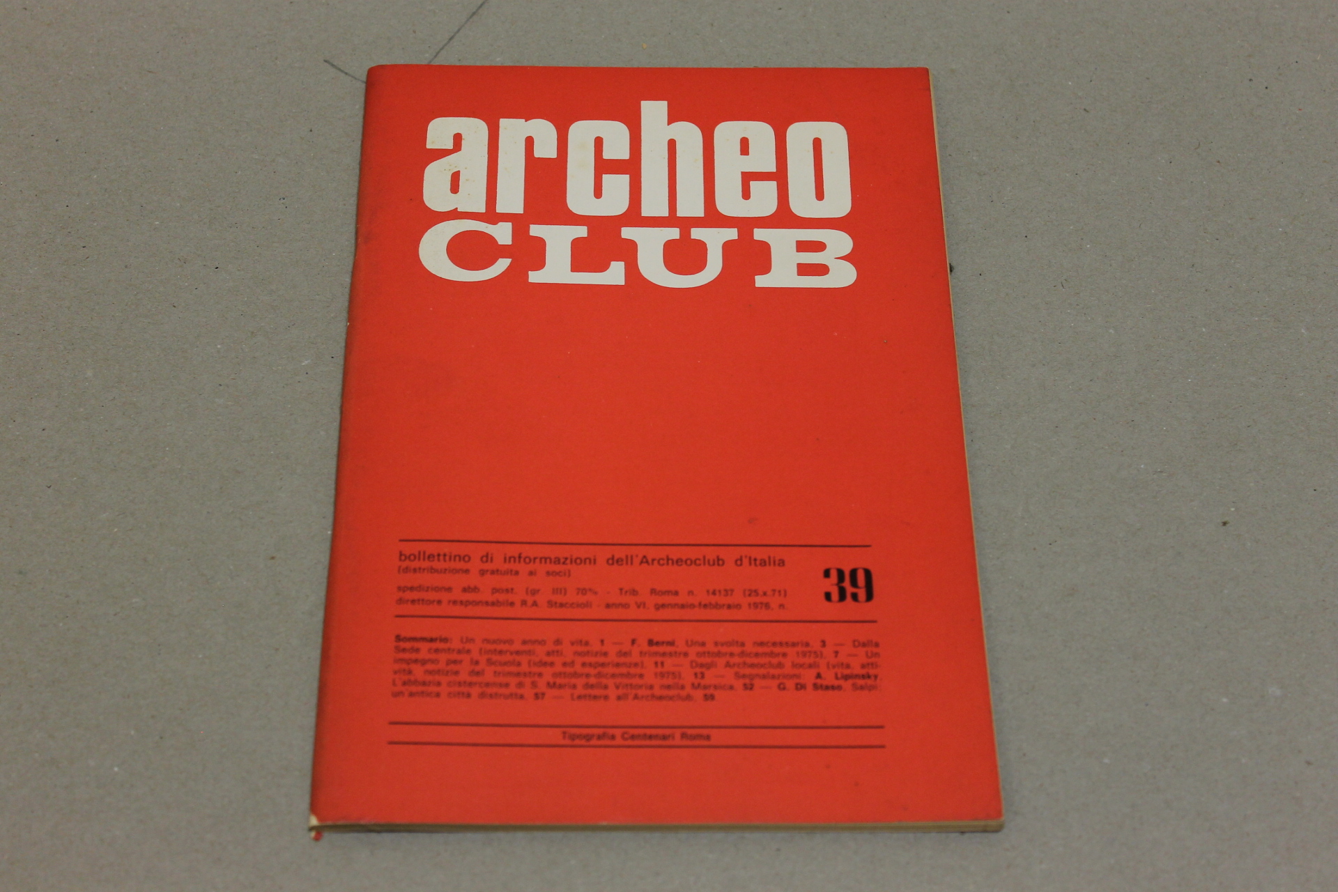 Archeo club N^ 39 1976