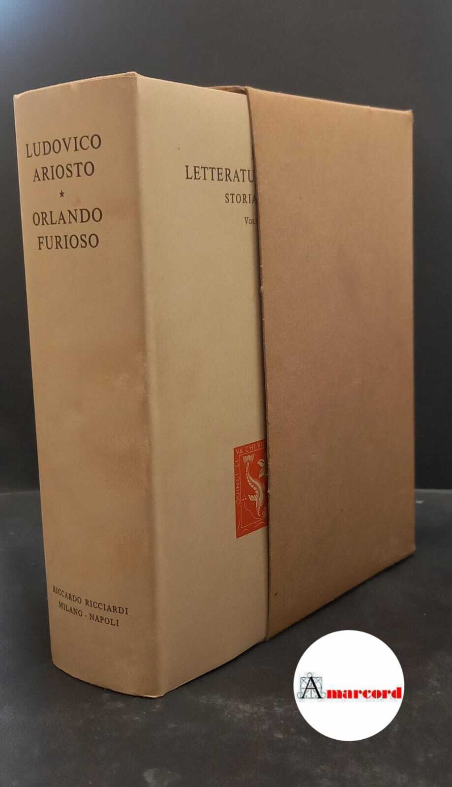 Ariosto Ludovico, Orlando furioso, Ricciardi, 1954.