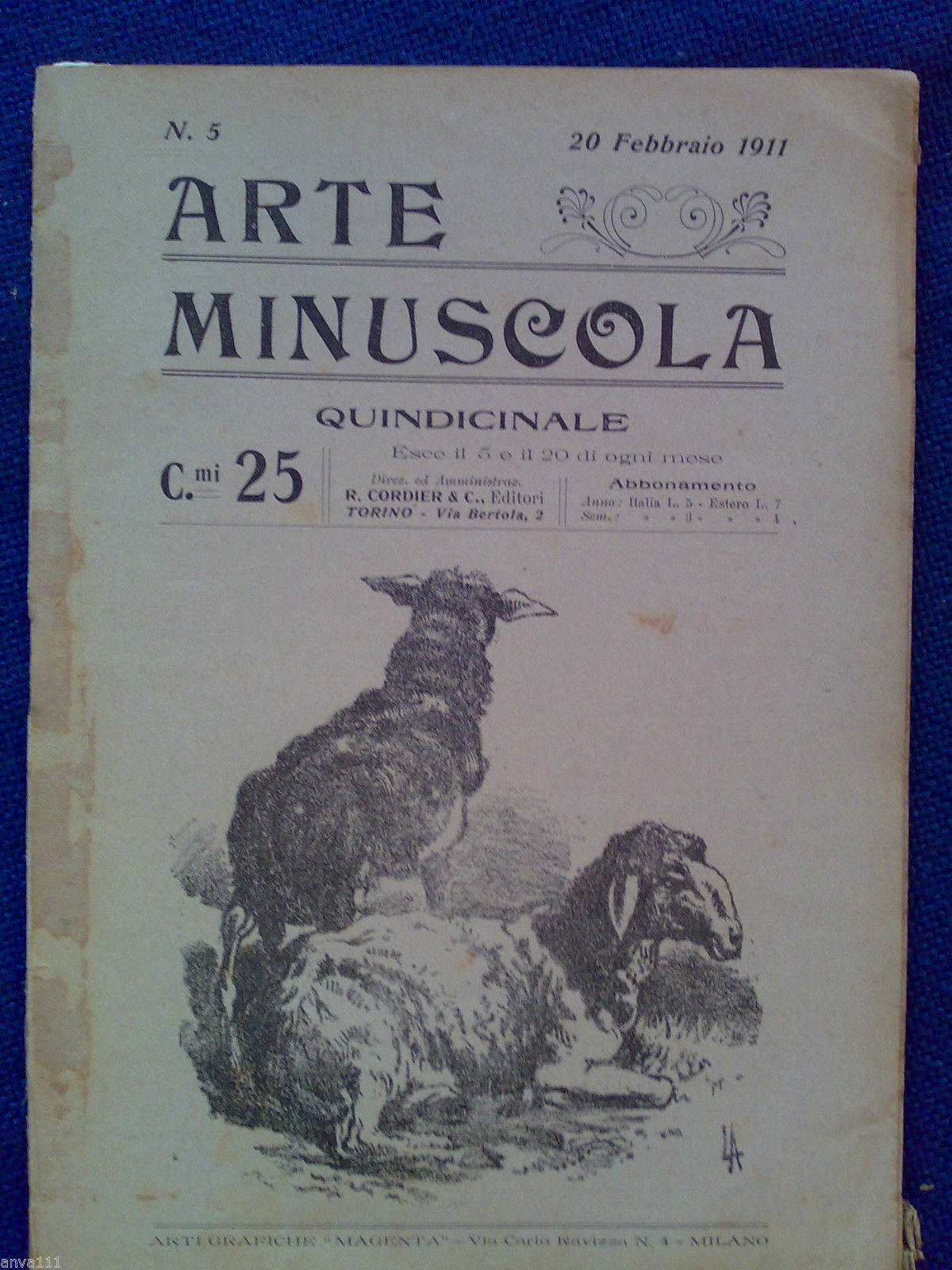 ARTE MINUSCOLA - 20 febbraio 1911 ( disegni, lettere, arti …