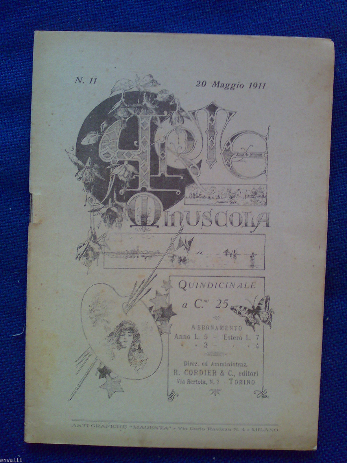 ARTE MINUSCOLA - maggio 1911 ( disegni, lettere, arti grafiche …