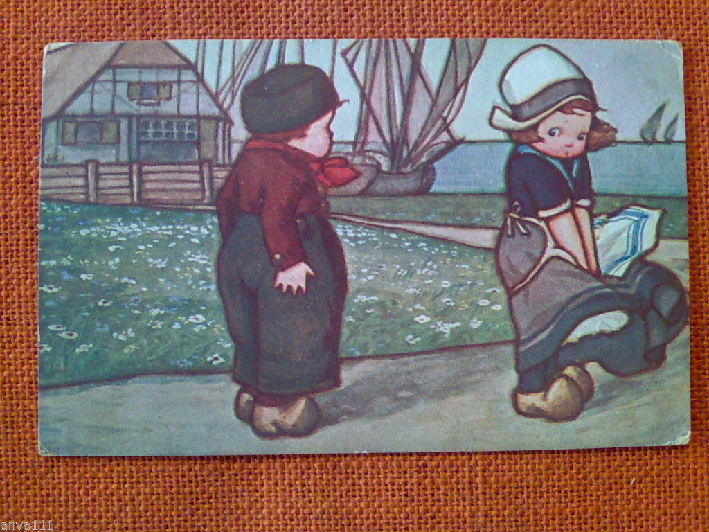 Aurelio Bertiglia - CARTOLINA ILLUSTRATA / BAMBINI - affrancata 1918 …