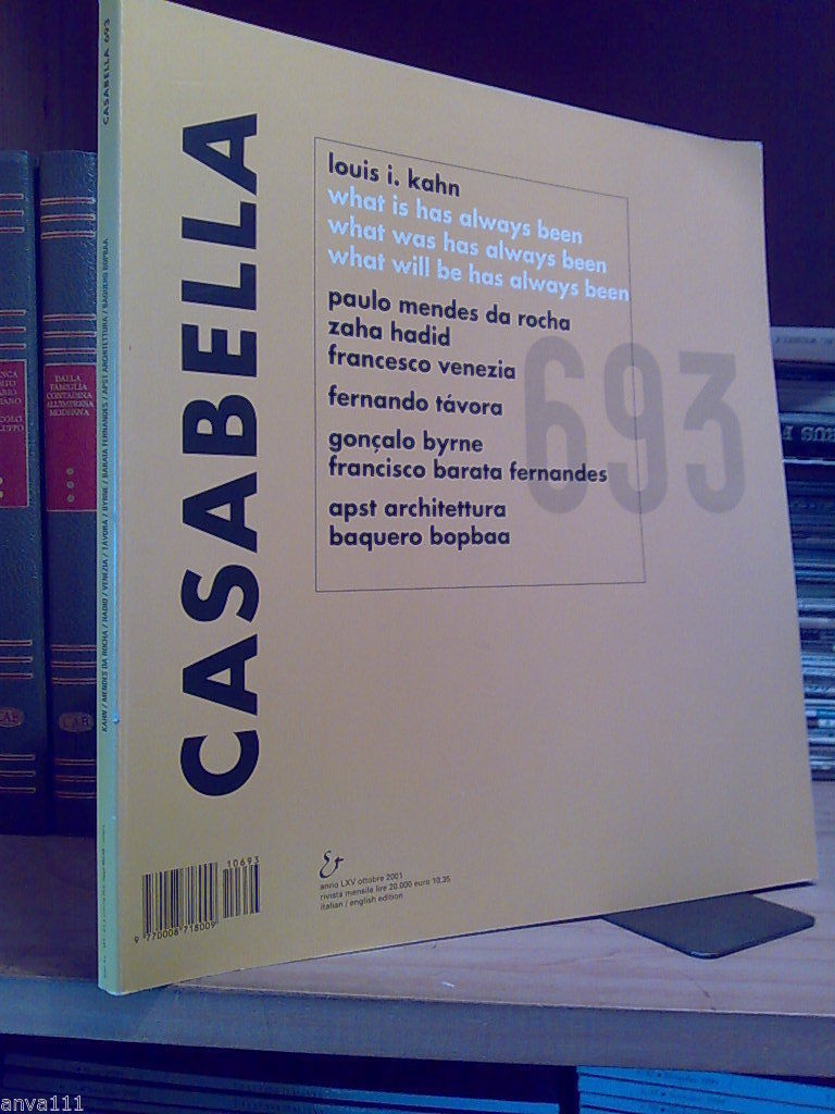 CASABELLA 693 / Rivista Internazionale di Architettura - ottobre 2001